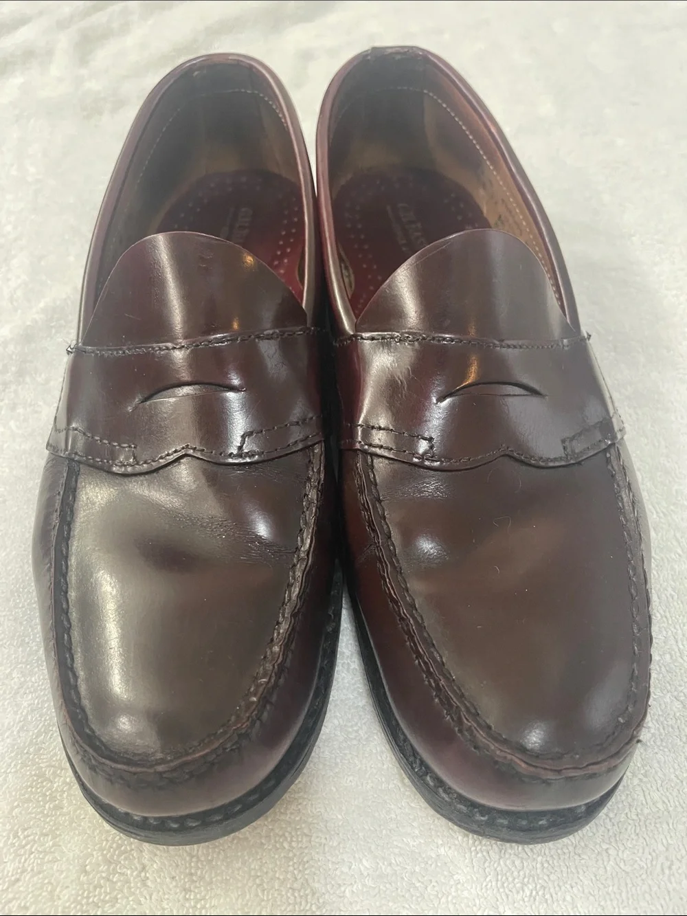 Men’s Leather Penny Loafers in Dark Burgundy